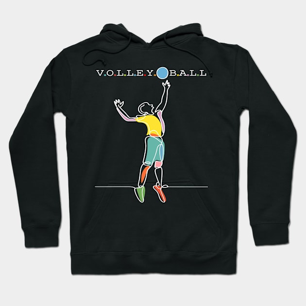 Volleyball Sport Hoodie by Fashioned by You, Created by Me A.zed